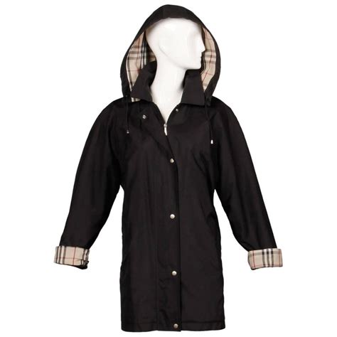 burberry black raincoat with hood|classic Burberry raincoat for women.